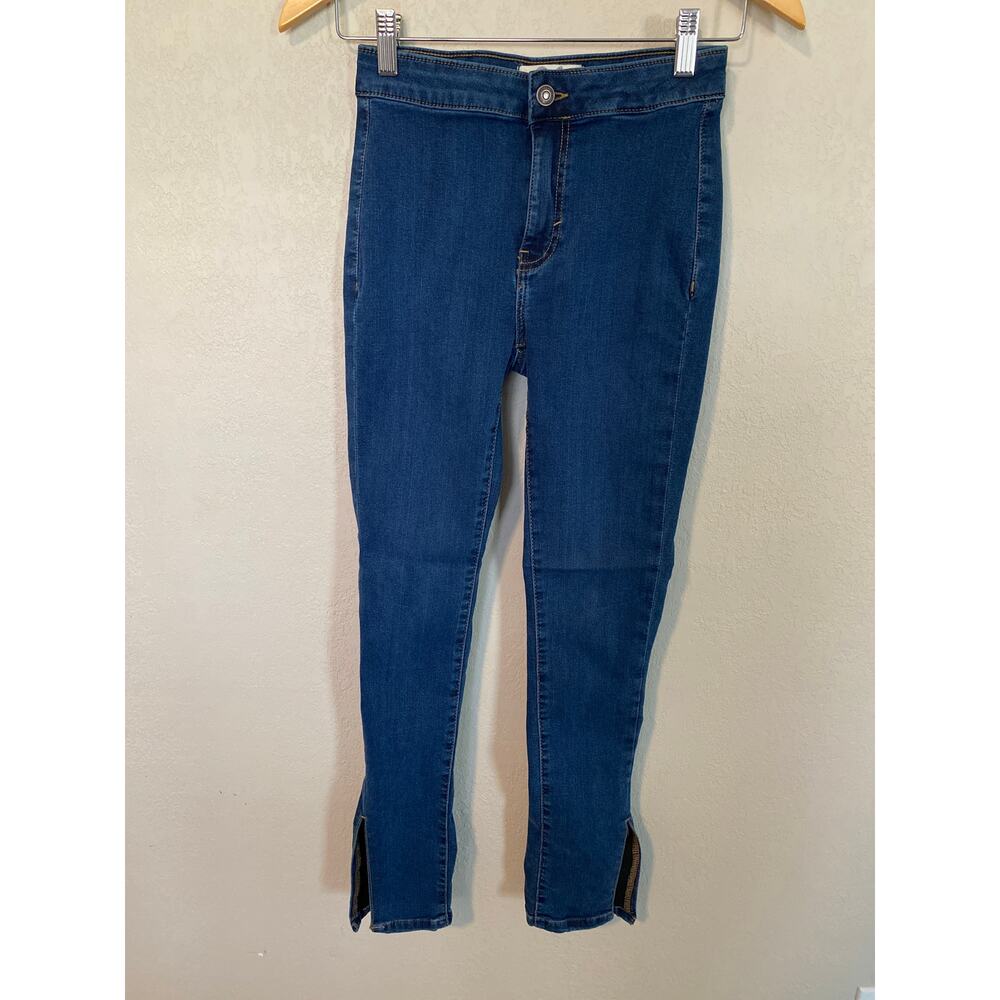 Free People We The Free Riley Skinny High Rise Split Hem Jeans SZ 26